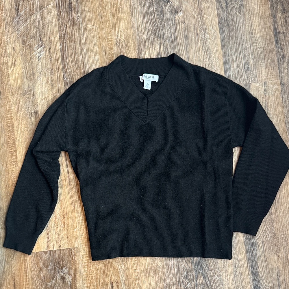Nine West Classic Black V-Neck Sweater